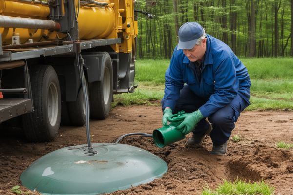 Septic tank pumping equipment and process